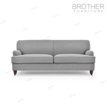 Living room upholstery furniture modern wood frame three seater fabric chesterfield sofa with high back